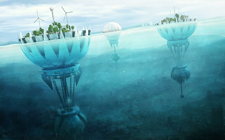 HD wallpaper: Eco city, photo of windmills and trees, fantasy ... The Future of Technology Purchases in Digital Markets